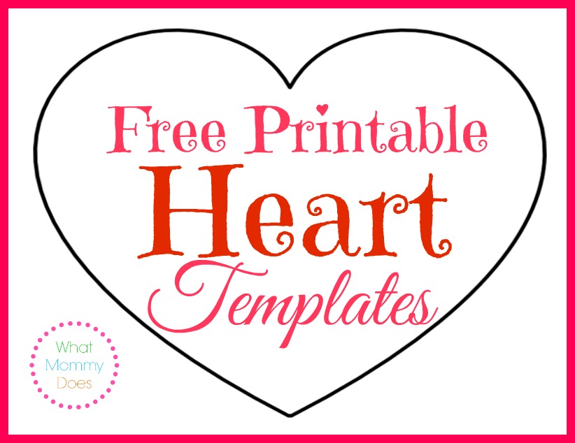 Printable Heart Shapes Tiny Small Medium Outlines
