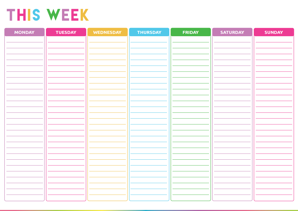 Free Printable Weekly To Do List - Cute & Colorful Template