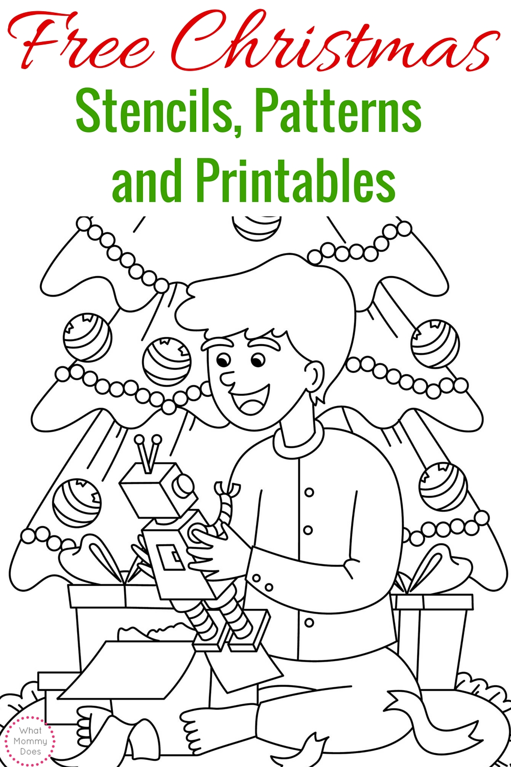 Free Printable Christmas Stencils Christmas Tree Templates Santa Claus Patterns What Mommy Does
