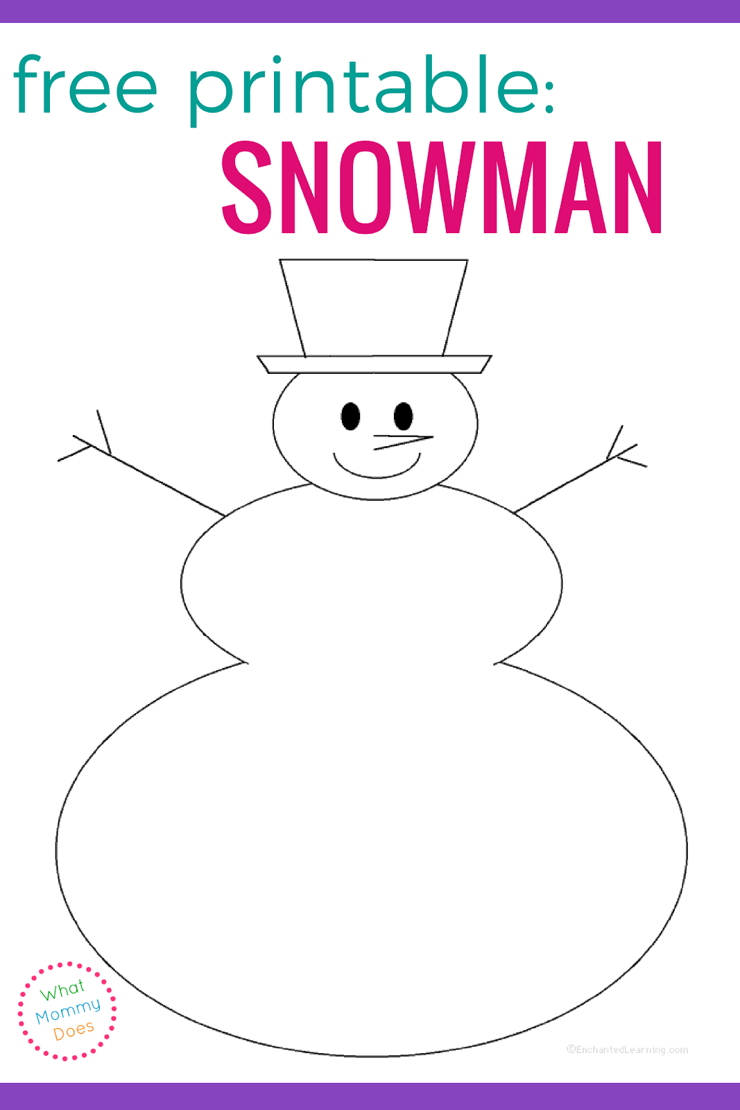 Snowman Template For Preschool