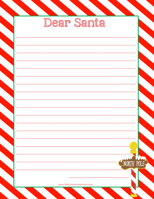 Thrify Norhwest Mom Free Printable Letter to Santa