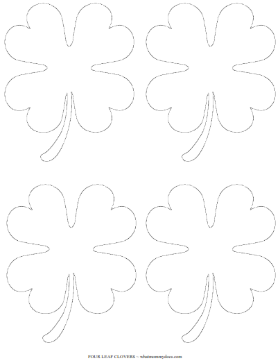 Four Leaf Clover Template Four Leaf Clover Coloring Four Leaf Clover Outline