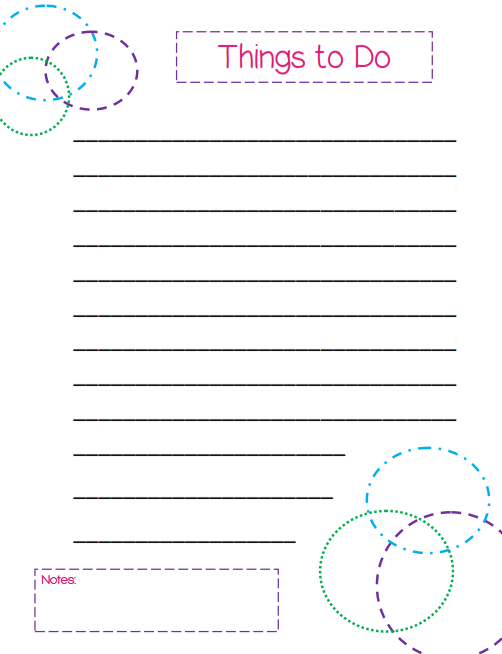 Daily things to do list - a free printable from WhatMommyDoes