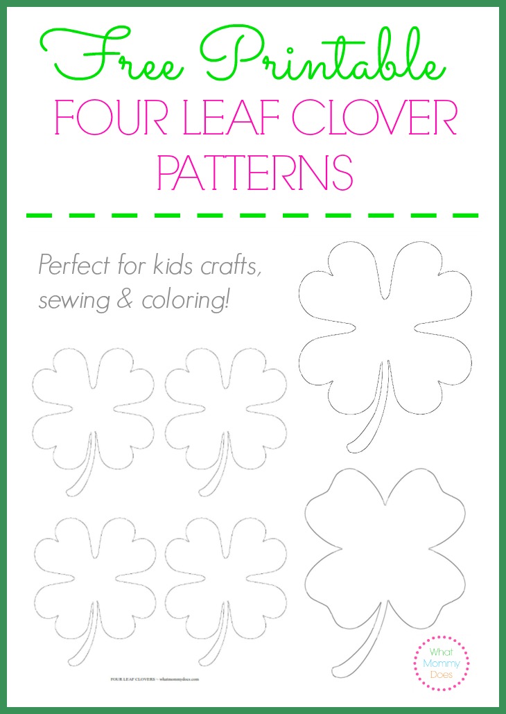 Four Leaf Clover Template Printable