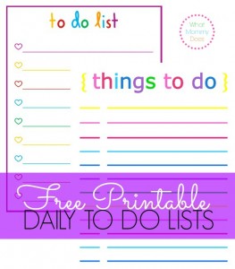 Free Printable Rainbow Themed Daily Checklists
