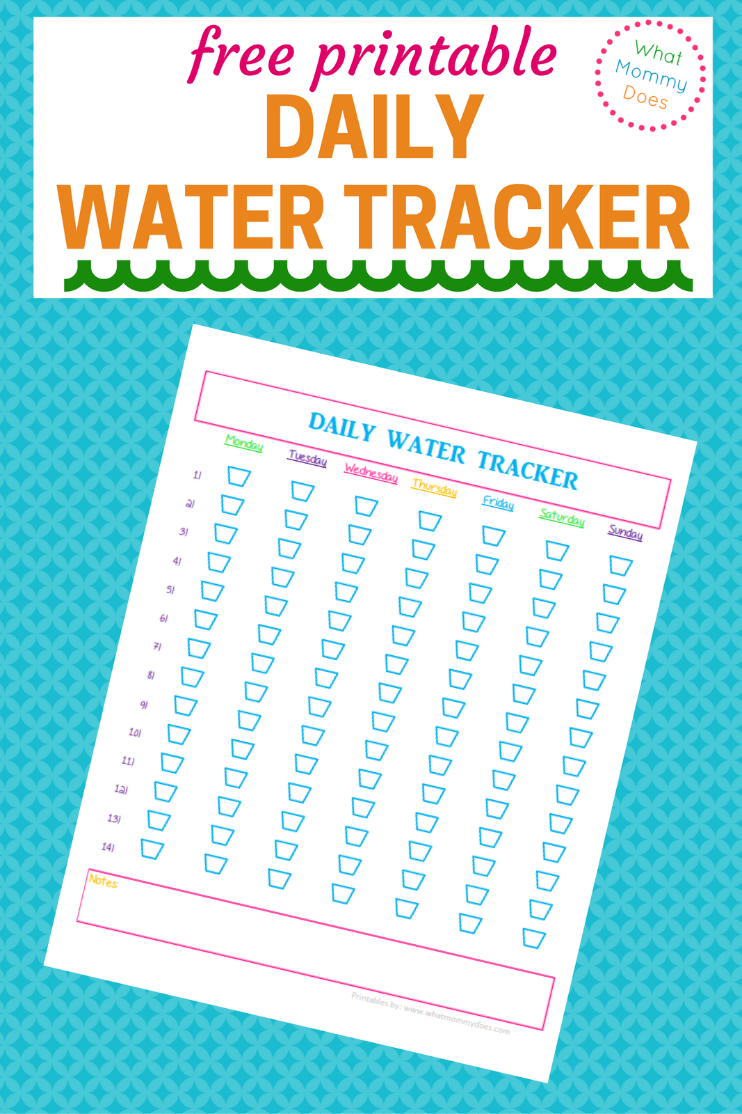 Free Water Tracker Printable - I try to drink at least 8 glasses of water a day but like to hit 10-14 to feel my best and aid weight loss. This daily water intake chart is the perfect tracking template for my 30 day water challenge to keep my water consumpton on point!