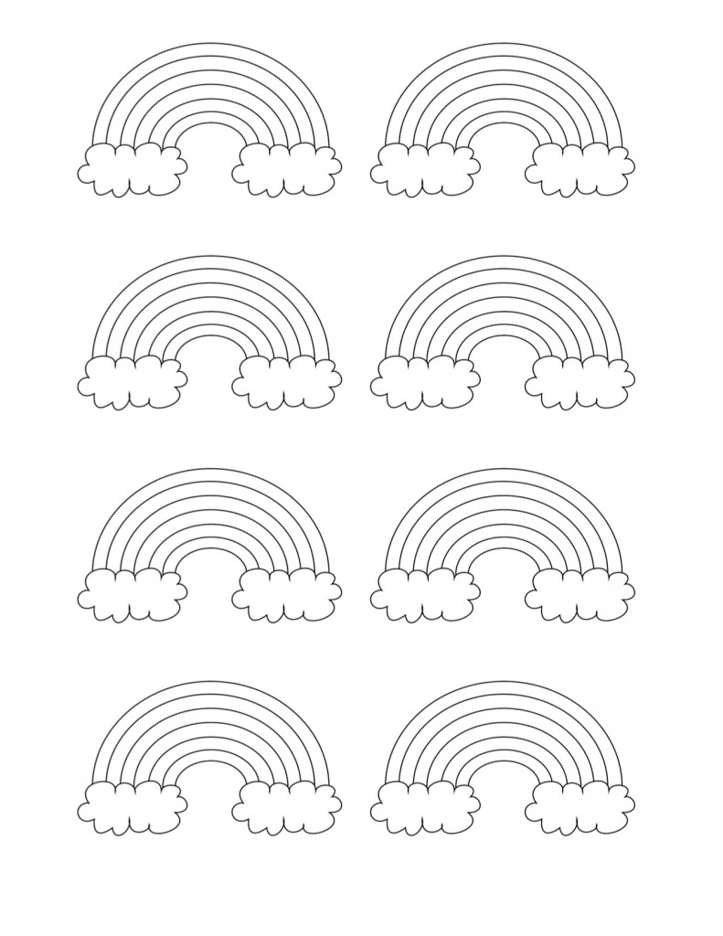 Cute Rainbow Patterns With Clouds Free Template You Can Print What