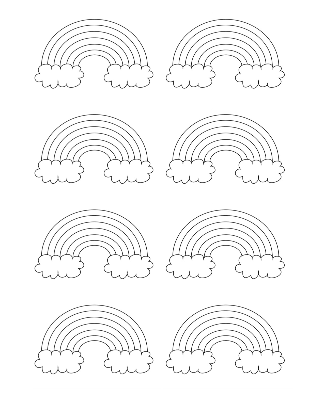 Cute Rainbow Patterns with Clouds - Free Template You Can Print! - What