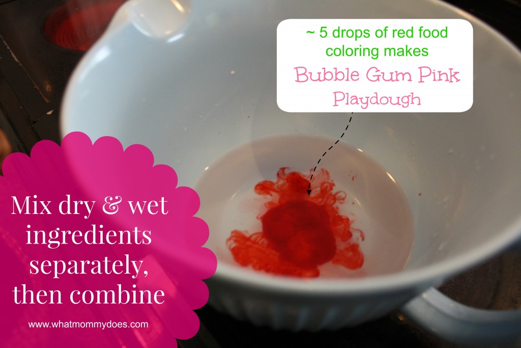 how to make pink playdough