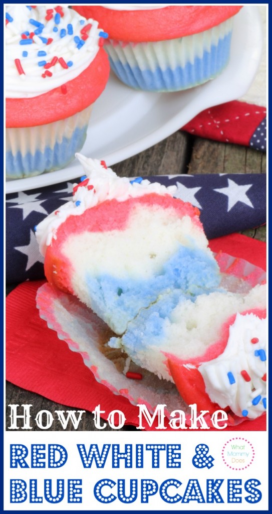 How to Make Red White & Blue Cupcakes - Patriotic Cupcakes for Memorial Day, 4th of July, Veterans Day