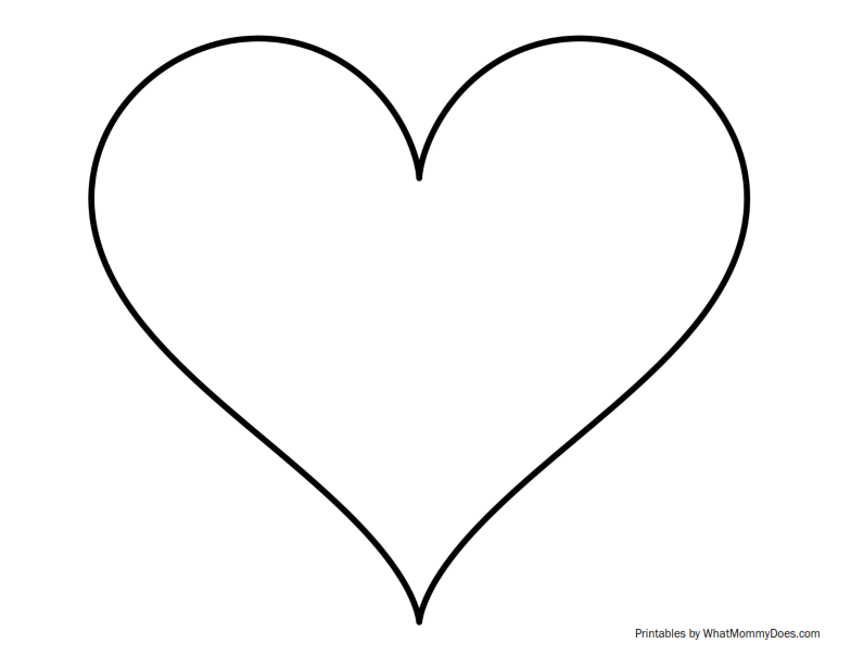 Super Sized Heart Outline Extra Large Printable Template