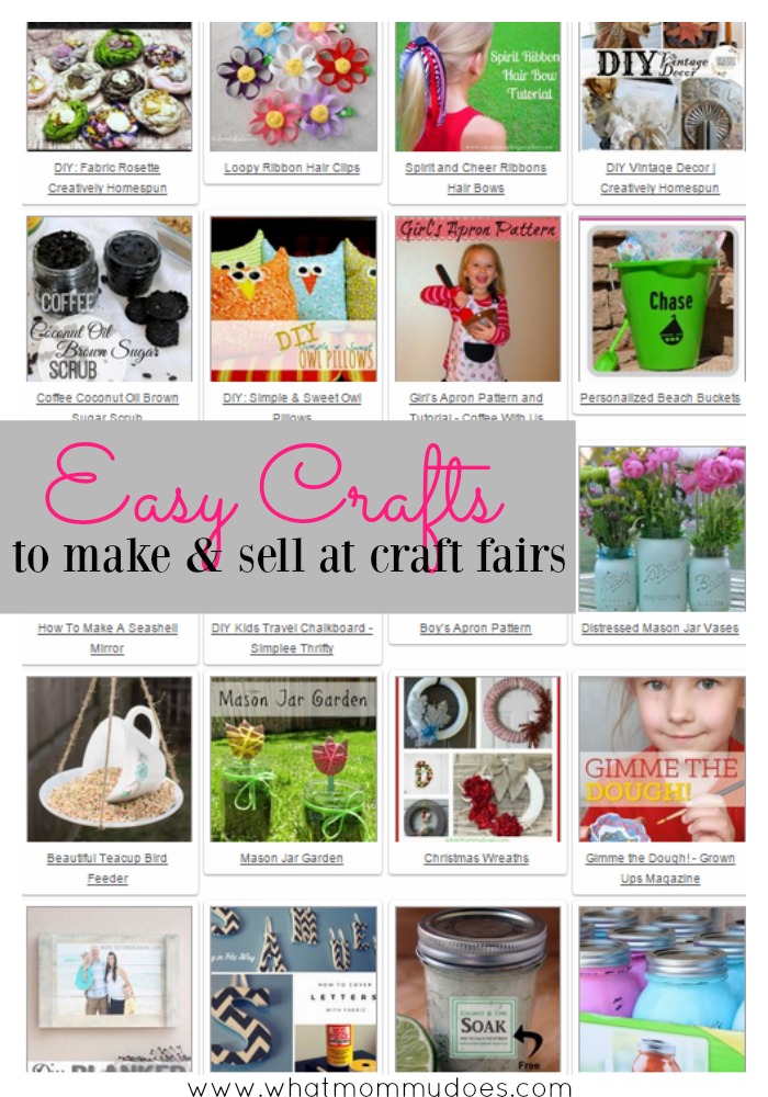 Easy crafts to make and sell at craft fairs….a list of super cute DIY craft projects you can sell for extra money. Great if you need a list of ideas to get your creativity flowing. All the crafts have tutorials, too. Some are simple enough for kids, others are better for teens and moms. Just in time for Christmas cash!