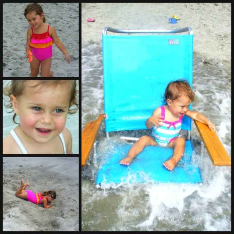 picture collage of kids first ocean water experience beach ideas