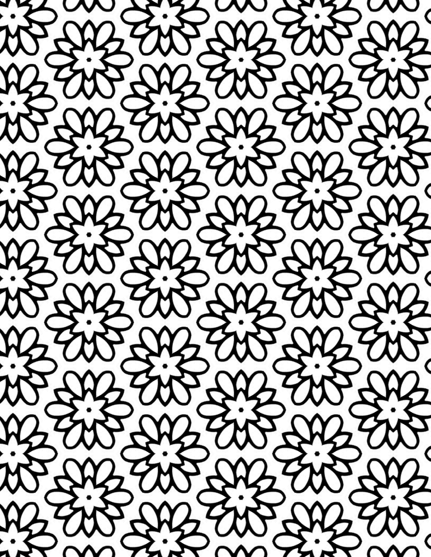 FLOWER MEDALLION Free Printable Adult Coloring Page - Grab this pretty flower coloring sheet if you'd like an advanced coloring activity. I love the repeating pattern - so soothing!