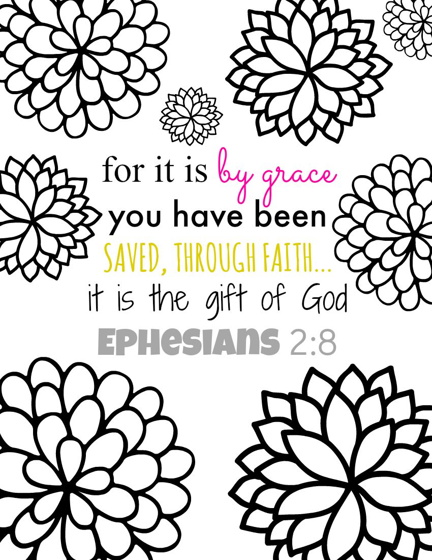 For It Is By Grace Bible Verse Coloring Page Printables What Mommy Does