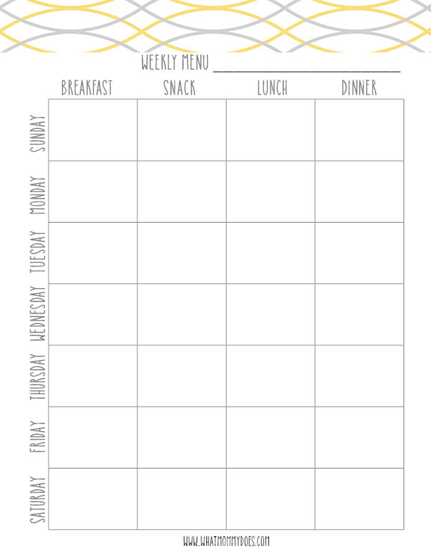 Free Printable Weekly Meal Planner + Calendar