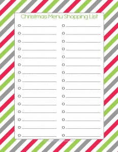 Free Printable Christmas Menu Shopping List - What Mommy Does
