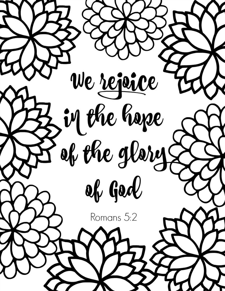 Romans Bible Verse Coloring Page - Here's my latest free printable Christian adult coloring page. Perfect for Sunday school or just because. Free download at this link. 