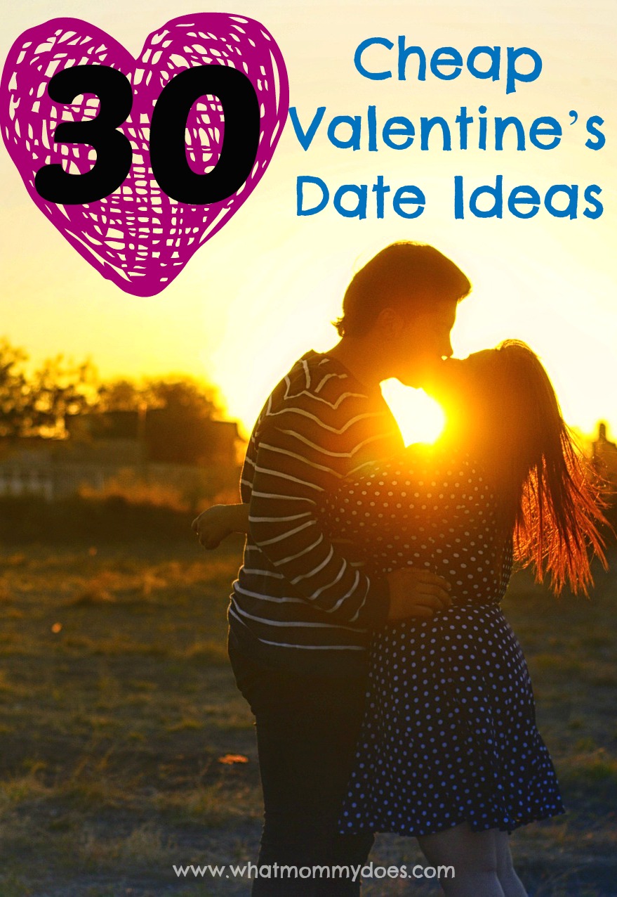 Here are 30 creative & frugal Valentine's Day date night ideas to go on with your husband or boyfriend. Some for at night, some during the day, some at home, some not. 100% fun and from the heart…that's what matters!