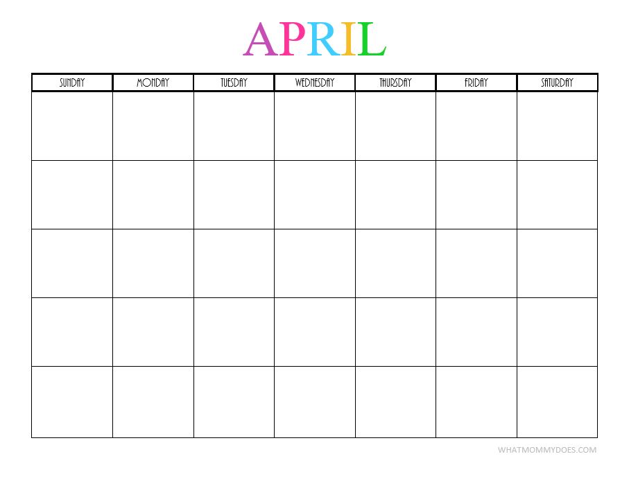 Free Printable Blank Monthly Calendars - 2020, 2021, 2022 ...