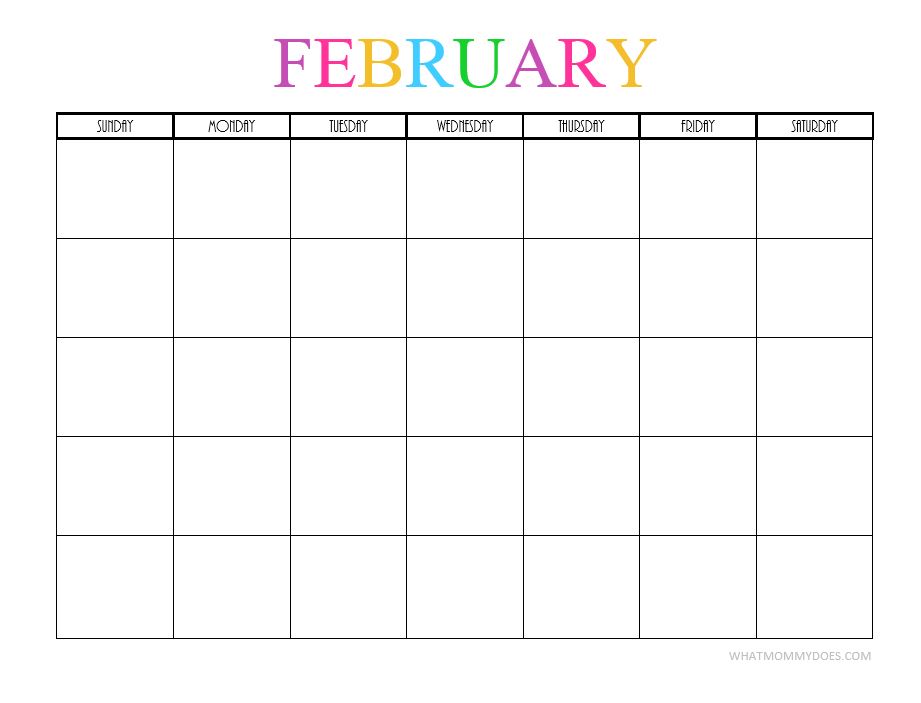 Free Printable Blank Monthly Calendars 2020, 2021, 2022, 2023+ What