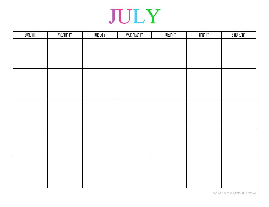 July blank