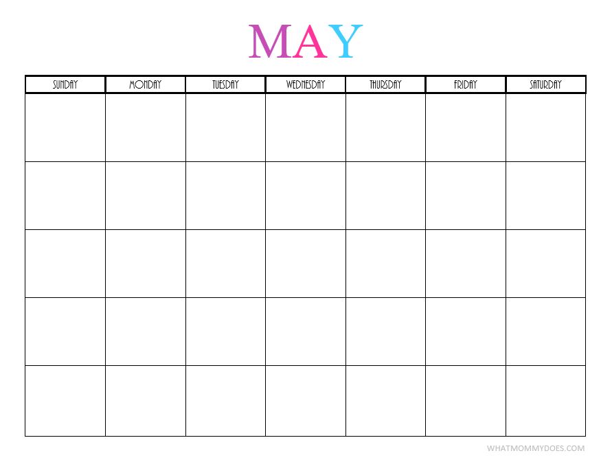 Free Printable Blank Monthly Calendars 2024 2025 What Mommy Does