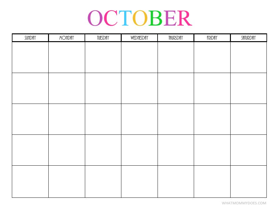 Free Printable Blank Monthly Calendars 2024, 2025+ What Mommy Does