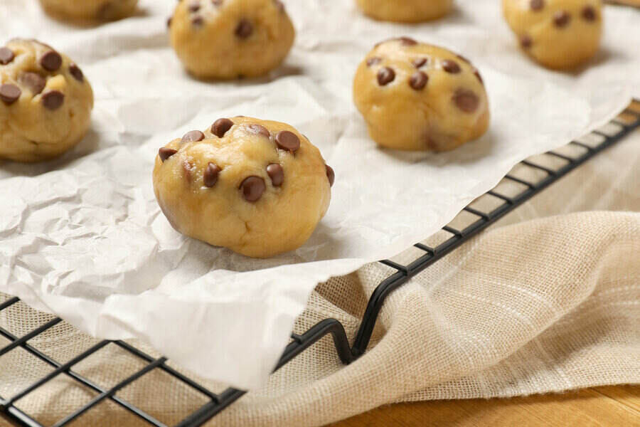 uncooked chocolate cookie dough