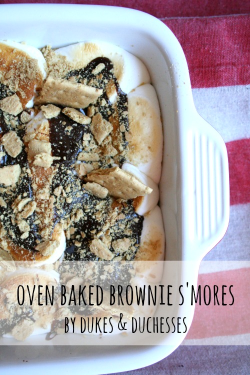 Oven Baked Brownie S'Mores from Dukes and Duchesses