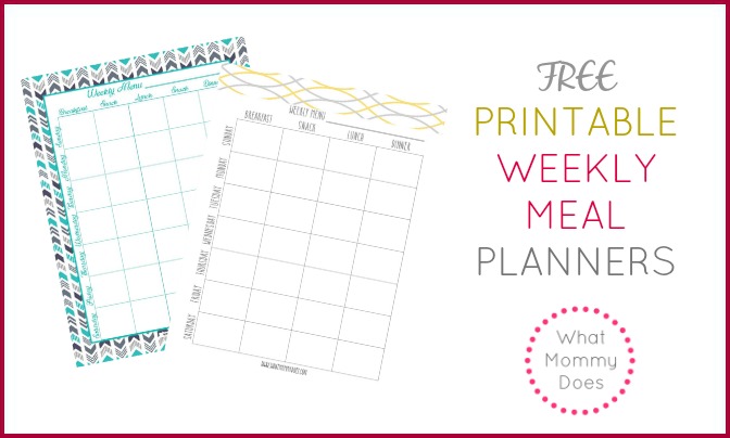 Weekly Meal Planner Chart Template