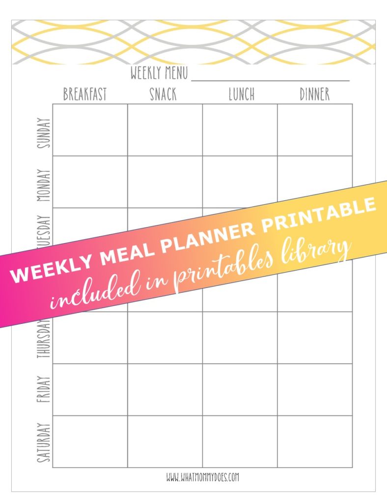 Free Printable Weekly Meal Plan Template {Super Cute Menu Planner