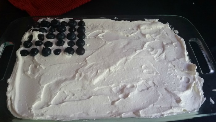blueberries flag cake
