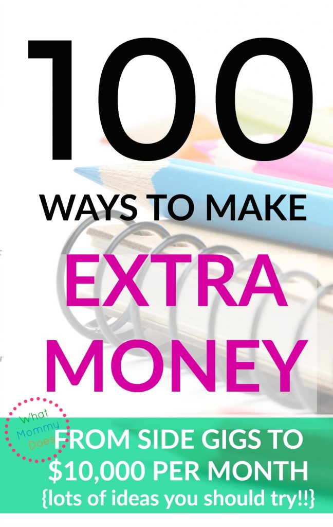 I need to see lots of examples before I make a decision. If I could make $500 to $1000 monthly with a home business, I'd be in Heaven! I'm really digging this list of ways to make extra money!! | Here are 100+ different ways to make extra each month for your family. Some are easy money making ideas and some are for real business ideas! Either way, you'll get ideas for lots of ways you could earn some money. | earn extra cash, side gig, work from home, college students and moms too