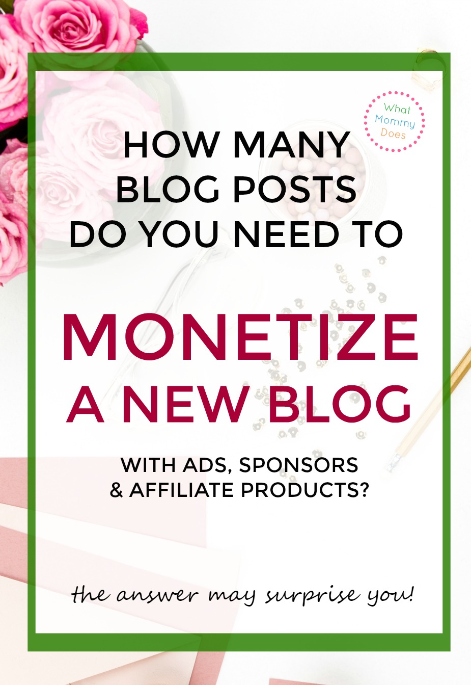 When you first start a blog with a goal to make money from it, how do you know when you can start monetizing? This post explains the blog post benchmarks you need to hit in order to place ads on your blog, start getting sponsorships, and make money from affiliate products. | money making blog ideas, blogging tips, start a blog for extra cash, perfect stay at home mom jobs