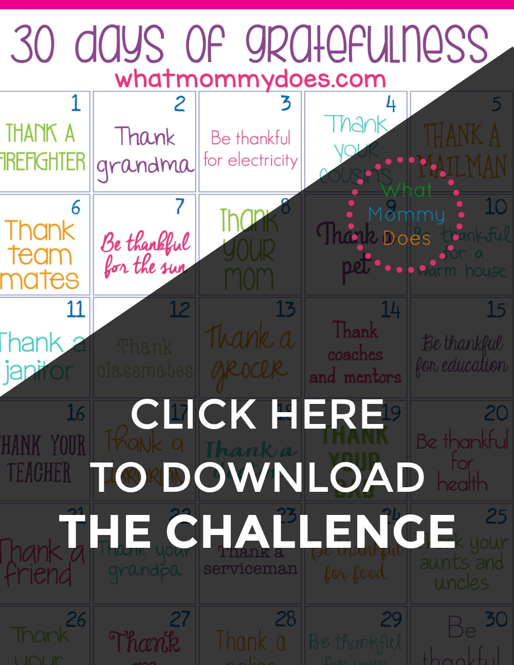 Gratitude Ideas for Kids - I'm worried that my kids are becoming entitled, so I've been looking for a checklist like this! This is such an easy thing to do & teaches kids to be grateful for what they have in life by showing appreciation for others. | thankful children, attitude of gratitude, 30 days of gratitude activities