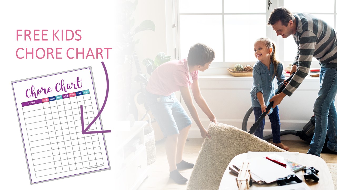 Free Blank Printable Weekly Chore Chart Template for Kids - What Mommy Does
