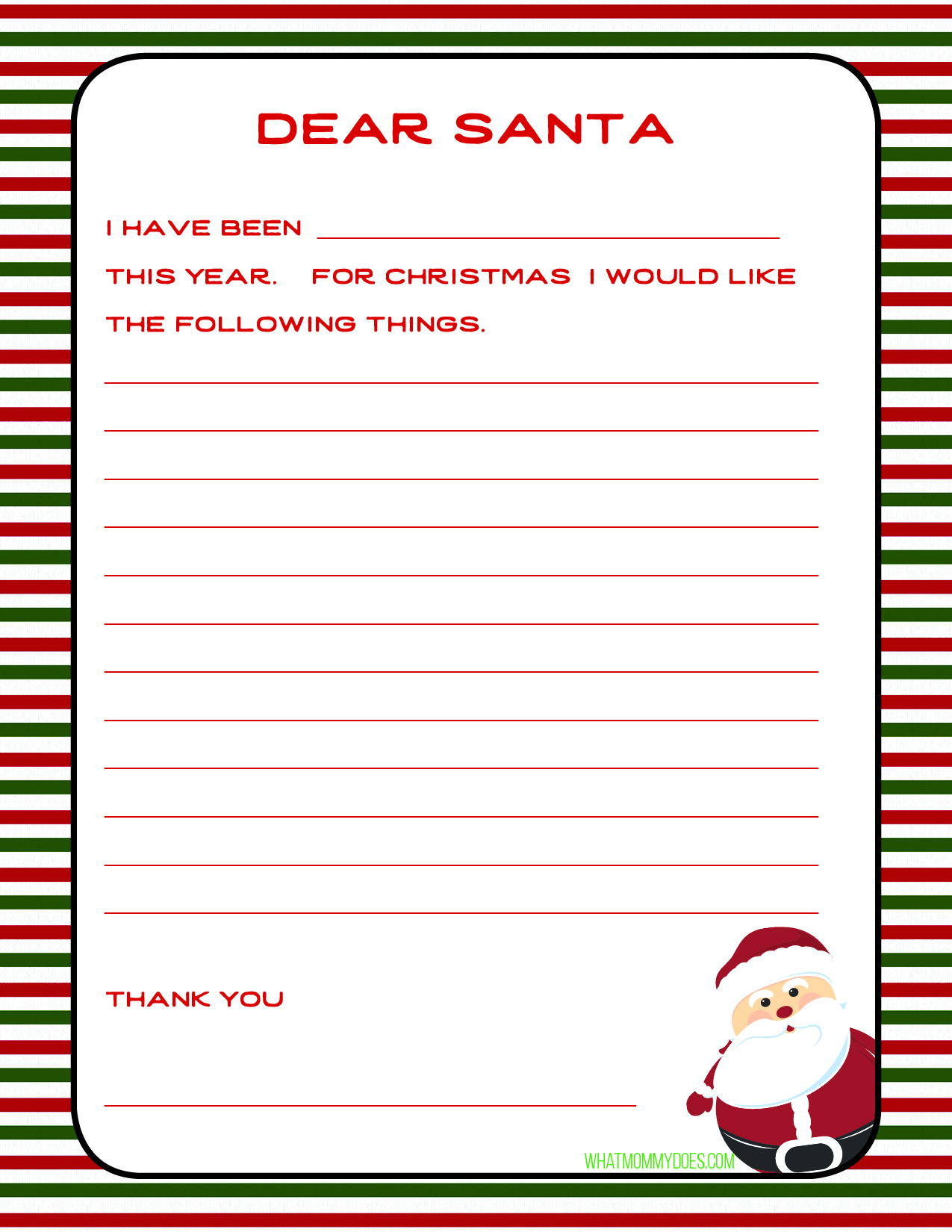 Free Printable Letter To Santa Printable Templates