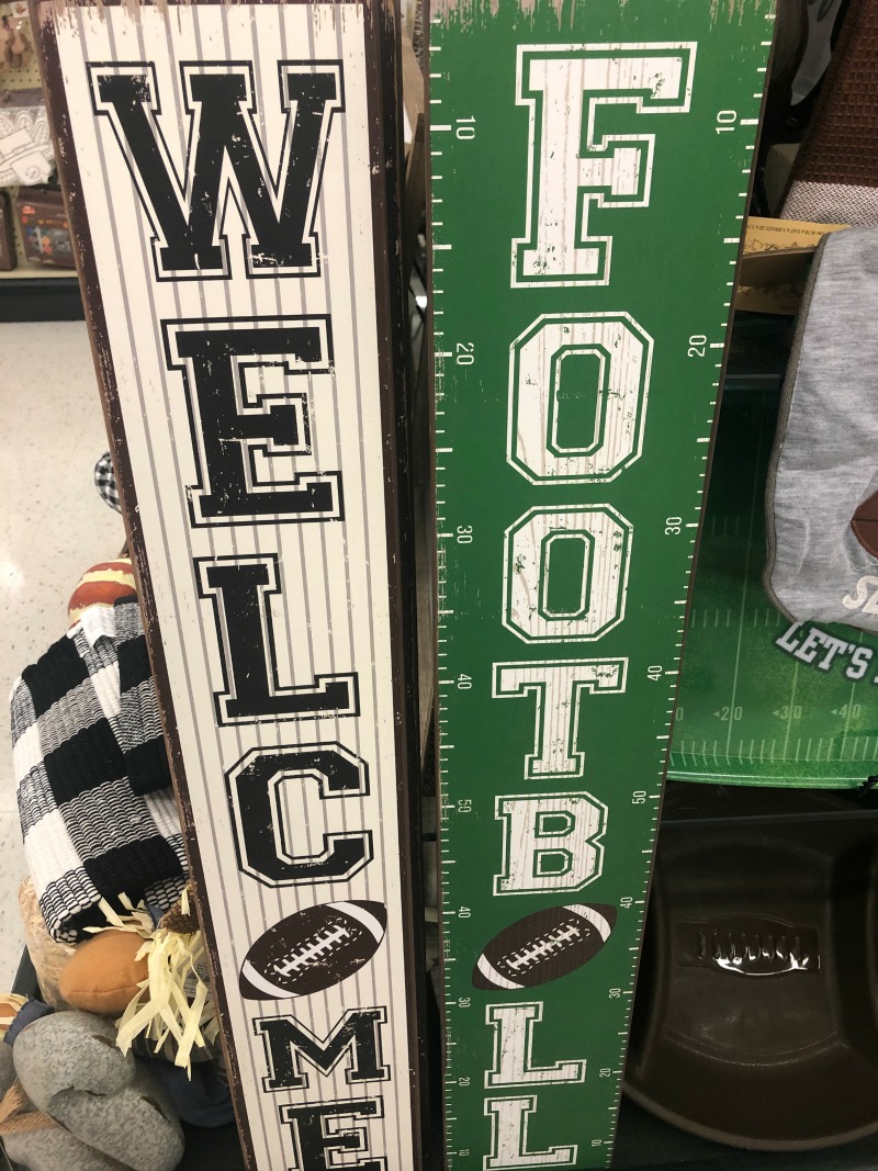 Welcome and Football signs made of wood for custom decorations.