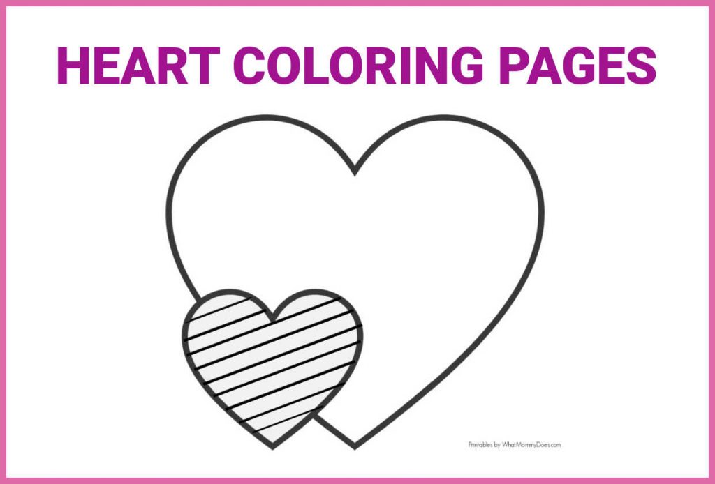 3 Easy Heart Coloring Pages for Kids {Stripe Patterns!} - What Mommy Does