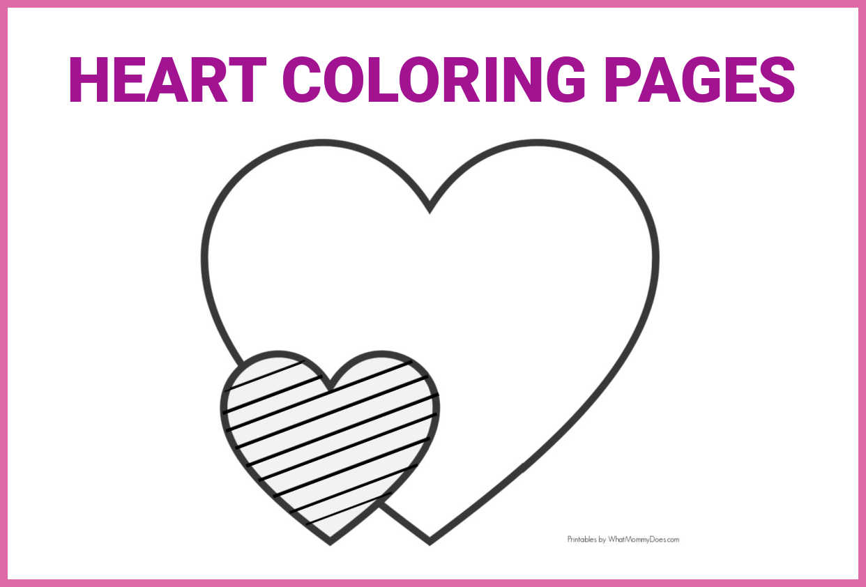 20 Easy Heart Coloring Pages for Kids Stripe Patterns   What ...