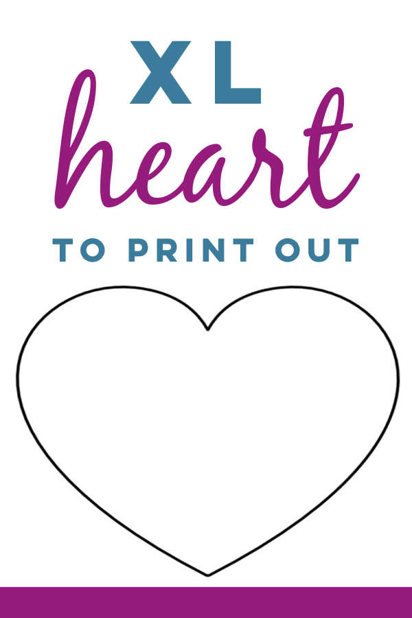 super sized heart outline extra large printable template