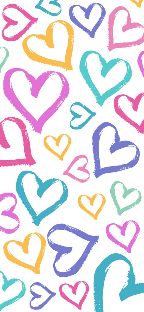 Heart Pattern Wallpaper Background for iPhone {Pastel Rainbow