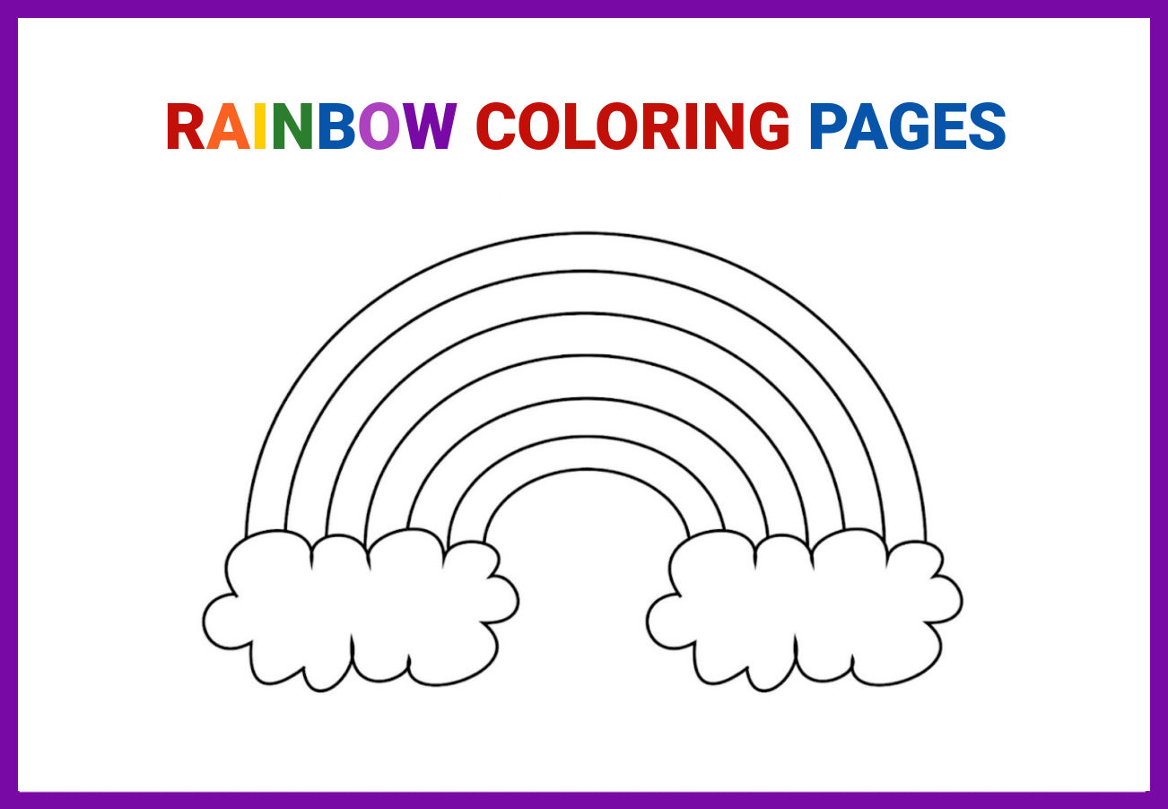 rainbow coloring page preview 