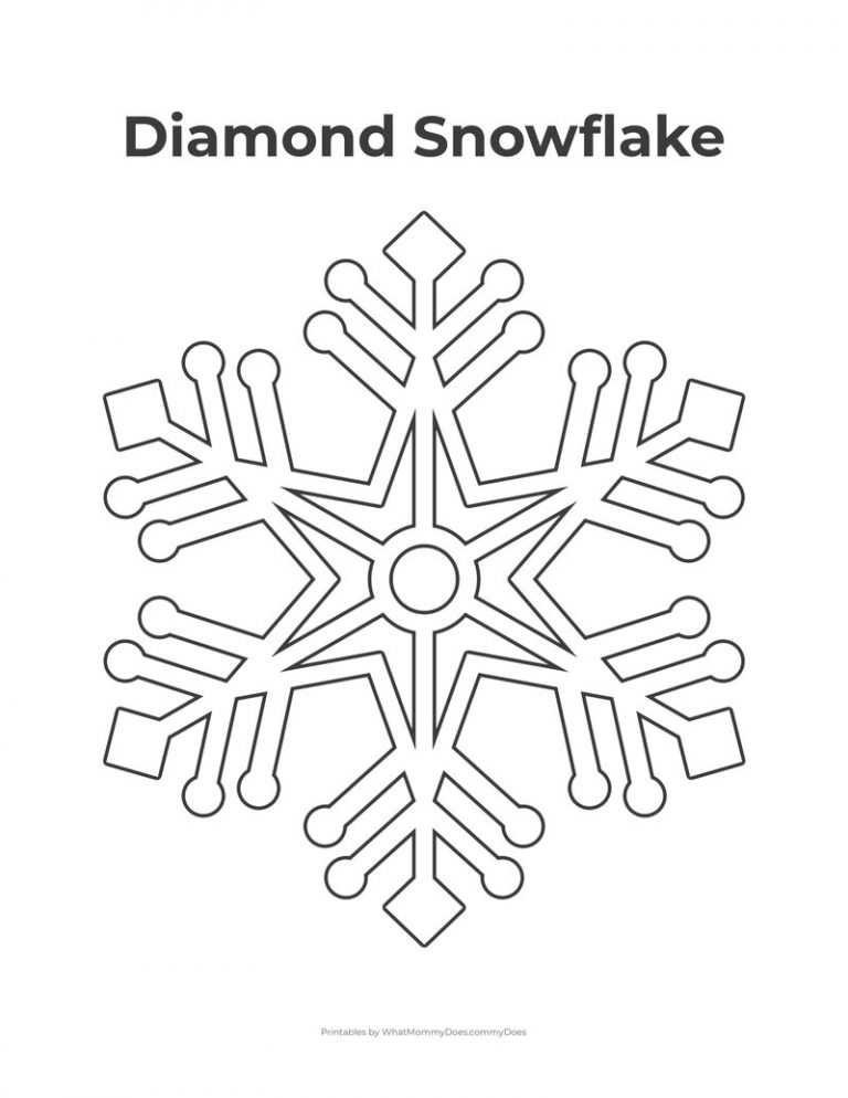 Free Printable Snowflake Templates – 10 Large &amp; Small Stencil Patterns ...