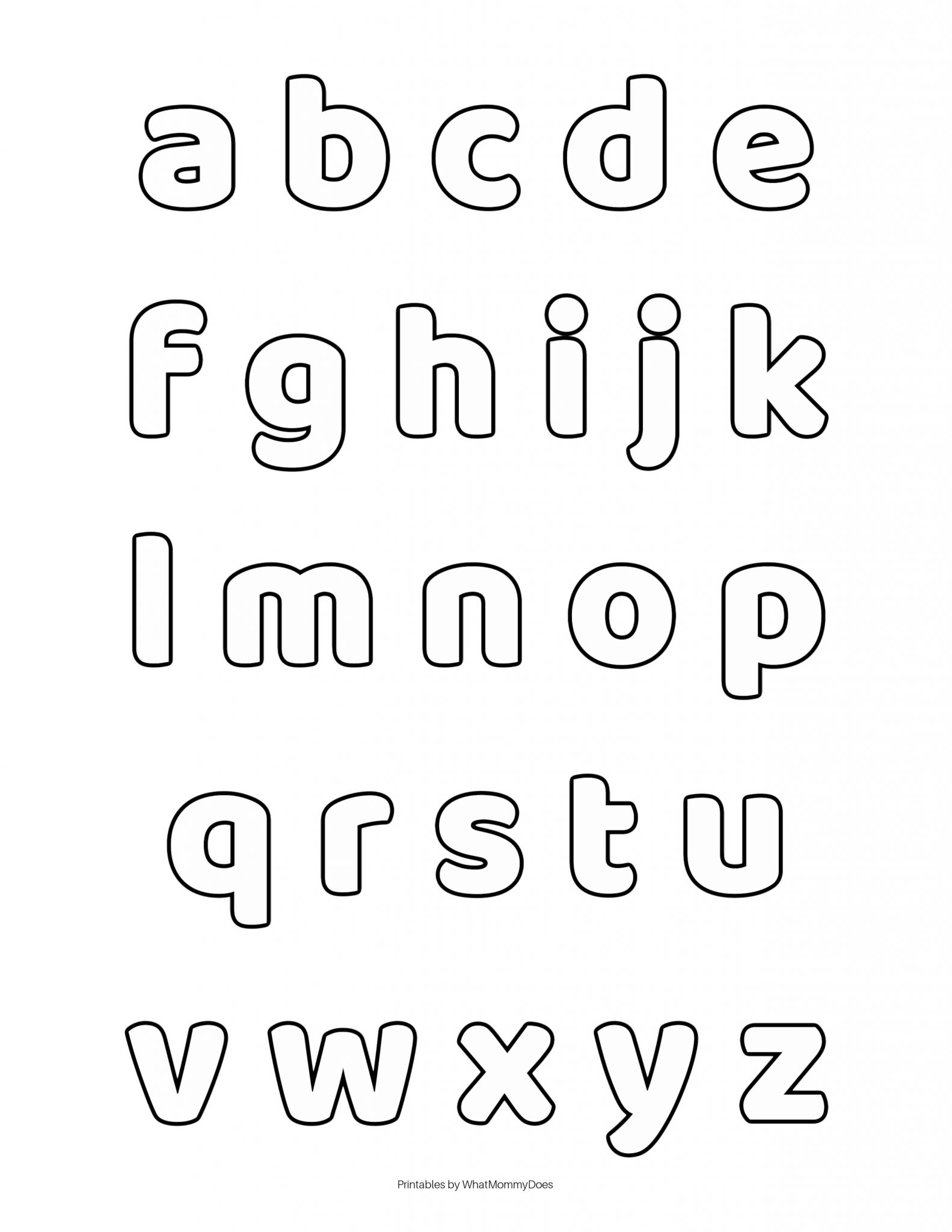 Free Printable Lowercase Letters Template
