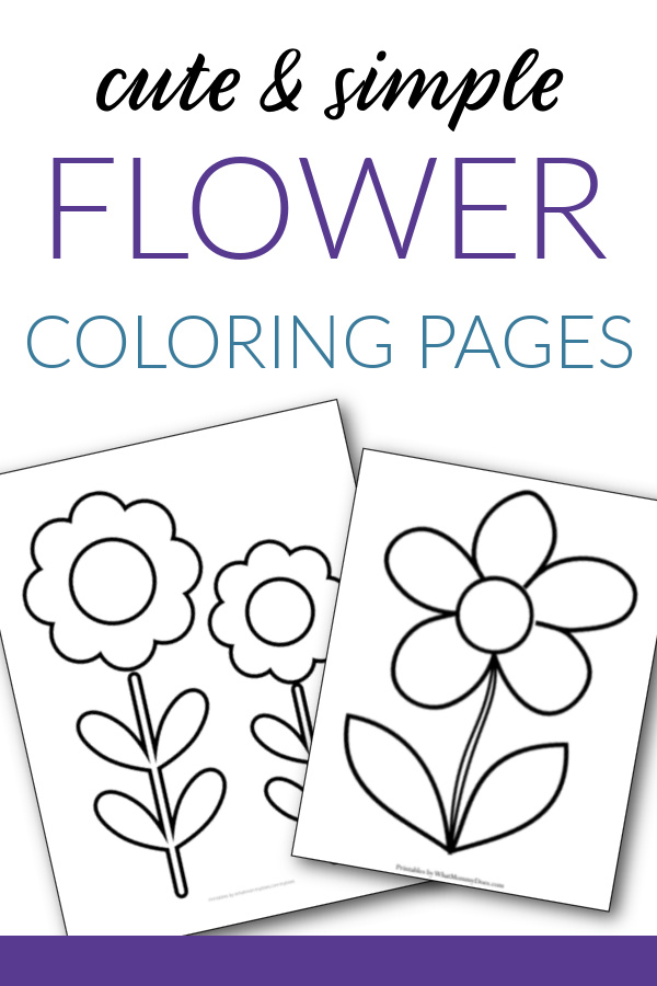simple flower coloring page cute flower