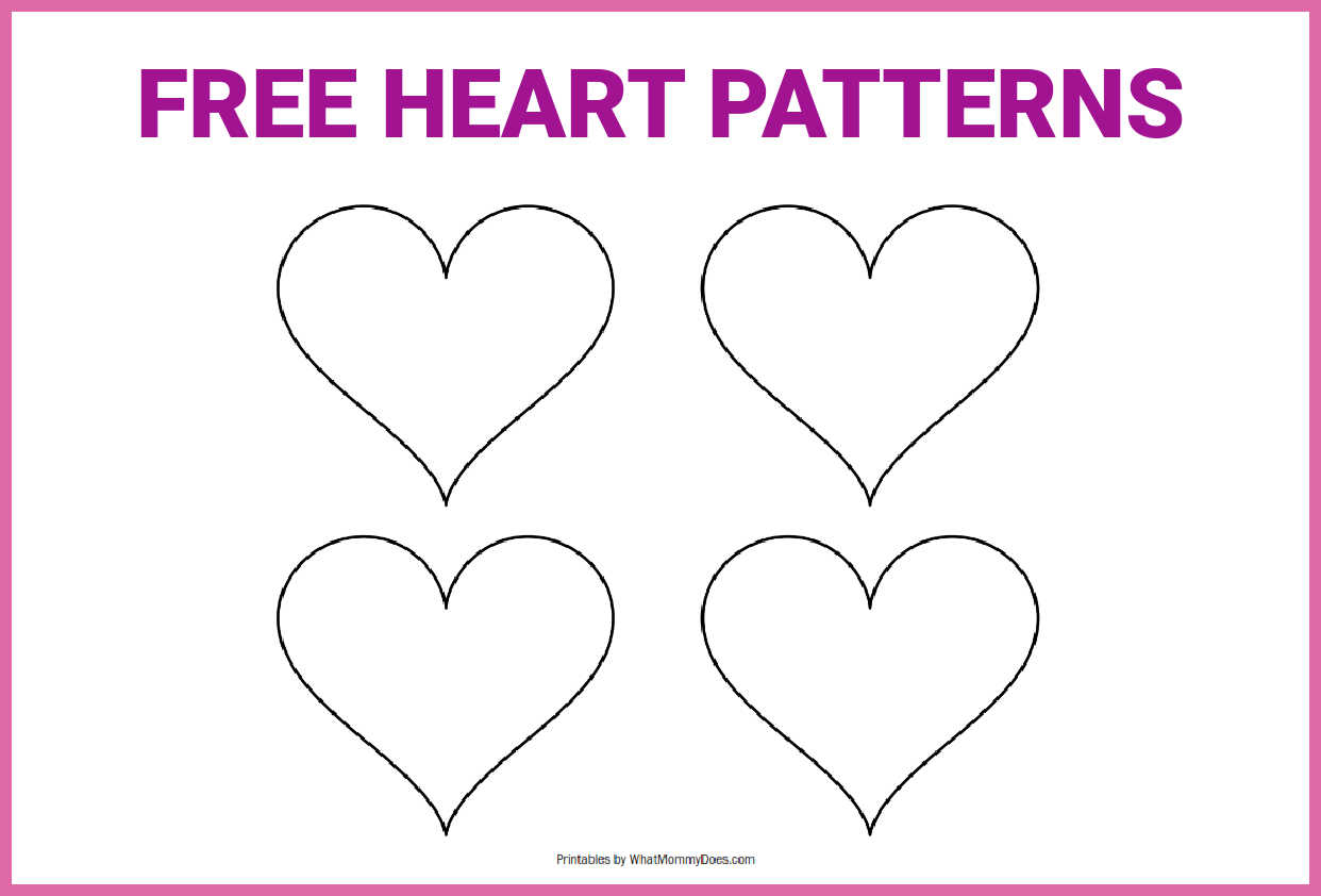 Free Large, Medium, and Small Heart Stencils (Printable PDFs) in 2023