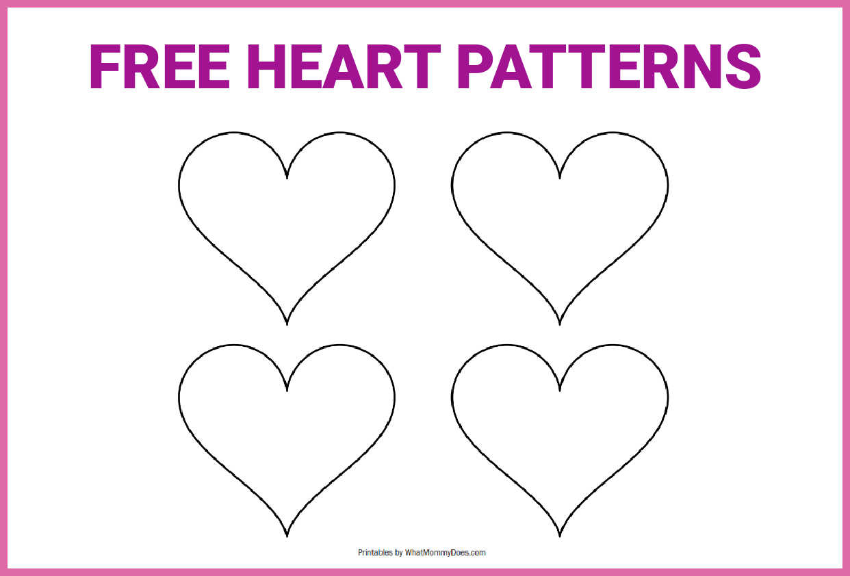 Free Printable Heart Template - Large and Small Sizes - Pjs and Paint