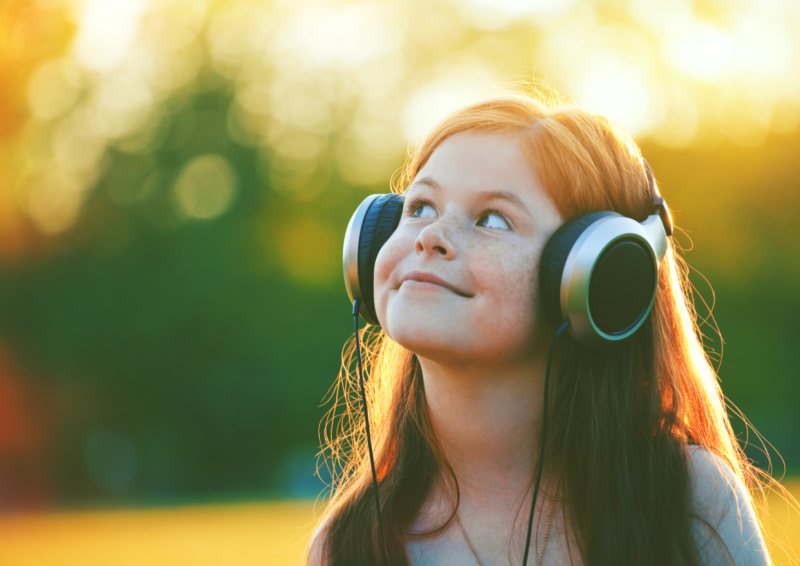 little girl listening to music that was a non toy gift